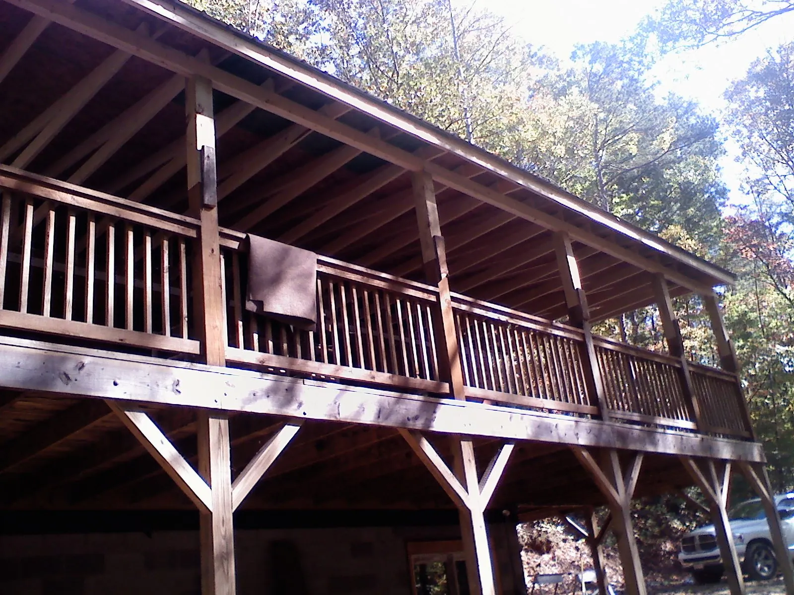 Timber framing under a new elevated porch and deck — Roof Leak Repair in Capitola by Roofing Brothers